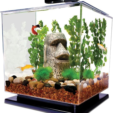 Tetra 3 Gallon Fish Tank, Aquarium Starter Kit with Pedestal Base, LED Light and Filter, For small tropical fish, guppies, goldfish, or betta