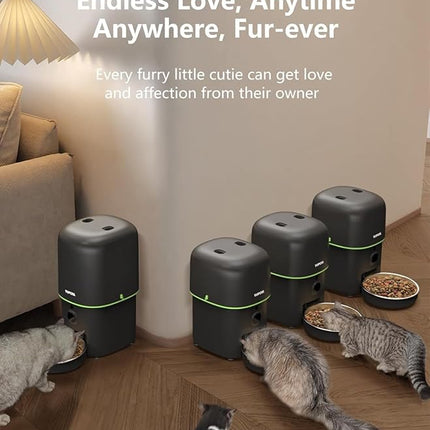 Automatic Cat Feeder with Camera - 5G WiFi Auto Cat Food Dispenser, 1080P HD Video with Night Vision, 1-15 Meals, 1-99 Portions, 2-Way Audio, Keeps Food Fresh, 4L Timed Pet Feeder Also for Dogs