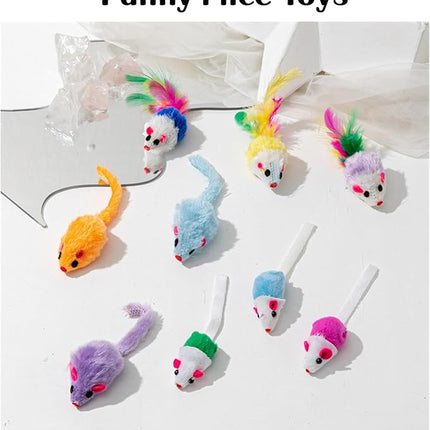 25 PCS Assortment of Cat Toys - Hanging Door Cat Toy,Catnip Toys,Feather Teaser,Mice,Colorful Balls & Bells.Perfect for Kittens,Cats,and Puppies