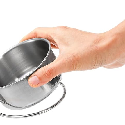 Okllen 4 Pack Bird Feeding Dish Cups, Detachable Stainless Steel Bird Food Bowls with Clamp for Chinchilla Parrot Cockatiel Conure Budgies Parakeet Small Animal