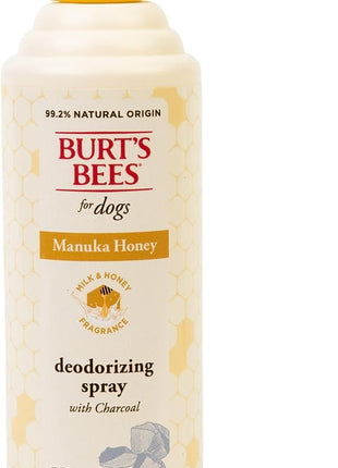 Burt’s Bees for Pets Deodorizing Dog Spray with Manuka Honey and Charcoal for Dogs - Naturally Derived Ingredients, Formulated Without Artificial Fragrances, Sulfates, Colorants, 10 Fl Oz