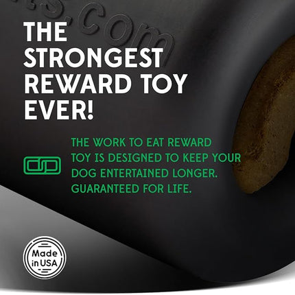 Goughnuts Work to Eat Dog Treat Toy – Virtually Indestructible Rubber Treat Dispensing Dog Toys for Aggressive Chewers, Mental Enrichment Feeder and Fillable Chew for Large Dogs, Freezable, USA Made
