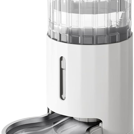 CZPET Automatic 4L/1Gal/135Oz Cat Water Dispenser with Stainless Steel Bowl, Gravity Waterer for Small Medium Dog Puppy Kitten (White)