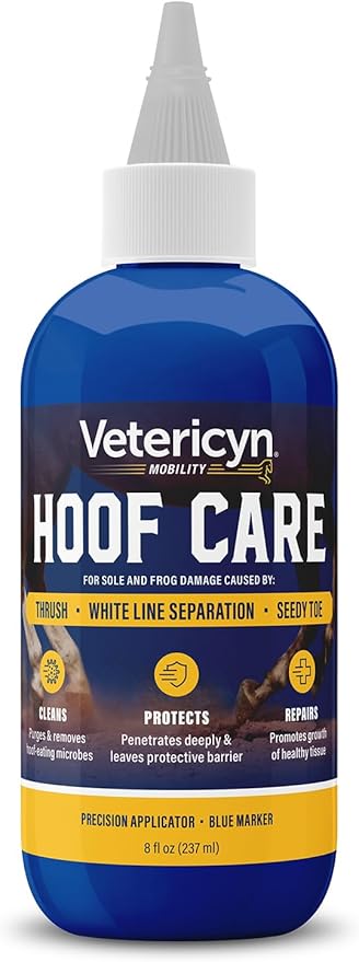 Vetericyn Mobility Equine Hoof Care for Sole and Frog Damage Caused by Thrush, White Line Separation, and Seedy Toe. 8 Ounces