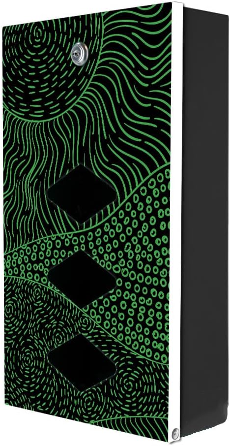 Dispense-Art™ Collection Rolling Hills - Black - Custom UV Printed Design on Rust-Proof Aluminum Starter Dog Waste Station/roll Bag System - Includes 400 Dog Waste Bags & 10x12 Sign