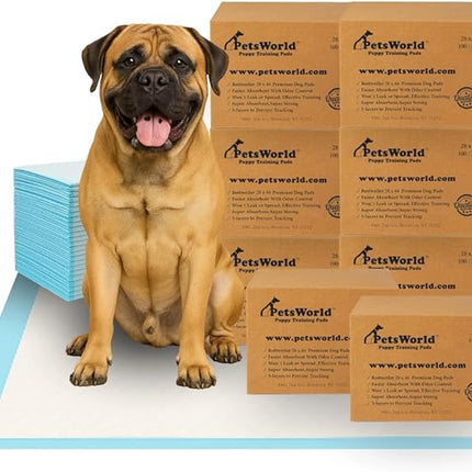 PETSWORLD 2XL Puppy Pads, 28x44 Inch, 800 Count| Ultra-Absorbent, Leak-Proof Dog Pee Pads for Potty Training