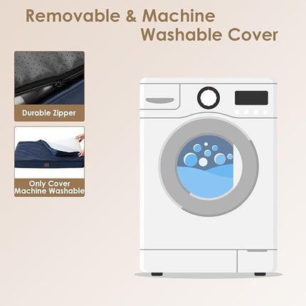 EHEYCIGA Orthopedic XXL Dog Beds for Jumbo Dogs with Removable Washable Cover for Crate, Navy, 47x29