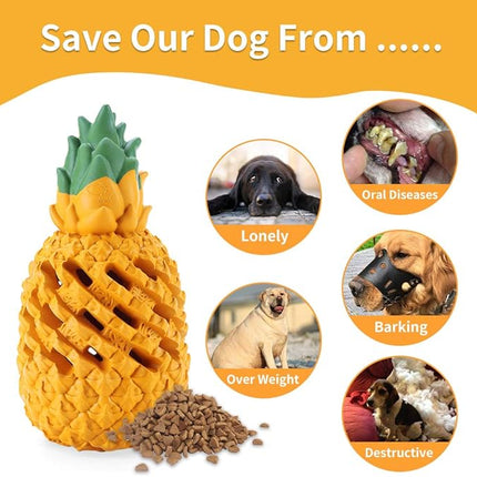 Pineapple Dog Toys for Large Dogs Puppy, Dog Chew Toys for Small Medium Dogs to Keep Them Busy, Interactive Dog Toys Tough Dog Puzzle Toys Treat Dispensing Durable Dog Dental Chew