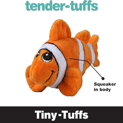 SmartPetLove Snuggle Puppy Tender-Tuffs Small Dog Toys - Orange Clownfish Dog Toy for Small Breeds with Puncture Resistant Squeaker
