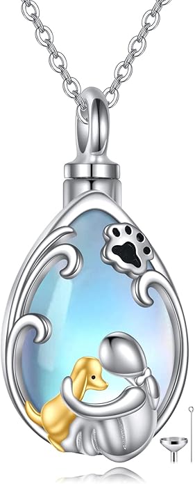 ONEFINITY Cat/Dog Urn Necklace for Ashes Sterling Silver Cat/Dog Keepsake Pet Memorial Pendant Jewelry Gift for Women Men