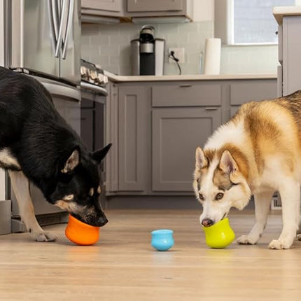 WEST PAW Zogoflex Toppl Treat Dispensing Dog Toy Puzzle – Interactive Chew Toys for Dogs – Dog Toy for Moderate Chewers, Fetch, Catch – Holds Kibble, Treats, X-Large, Tangerine