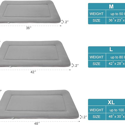 Magic Dog Extra Large Dog Bed Soft Dog Crate Pad Dog Mat, Jumbo 48 Inches Machine Washable Pet Bed Kennel Pad with Non-Slip Bottom, Gray