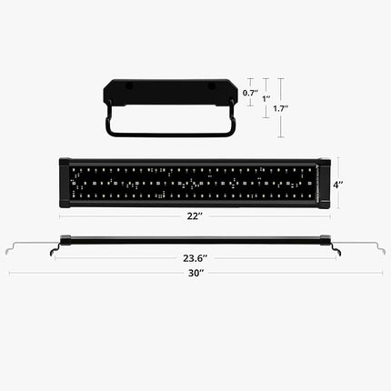 NICREW 24W Saltwater Aquarium Light, Marine LED Reef Light for Corals, Programmable Timer Controller, 24 to 30-Inch