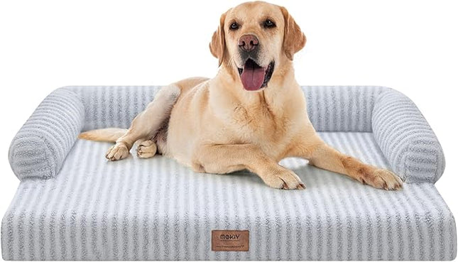 Large Dog Bed Waterproof Orthopedic Foam Dog Beds for Large Dogs Sofa Comfy Pet Bed with Washable Removable Cover & Non-Slip Bottom