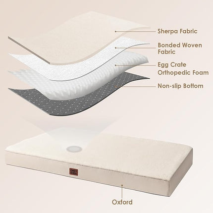 EHEYCIGA Orthopedic XXL Dog Beds for Jumbo Dogs with Removable Washable Cover,Camel, 50x36