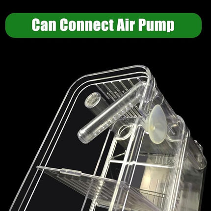 in-Tank Aquarium Breeder Box for Fish Tank, Breeding Incubator for Small Fish Hatchery, Acrylic Divider for Shrimp Clownfish Aggressive and Injured Fish, Can Connect Air Pump (Small)