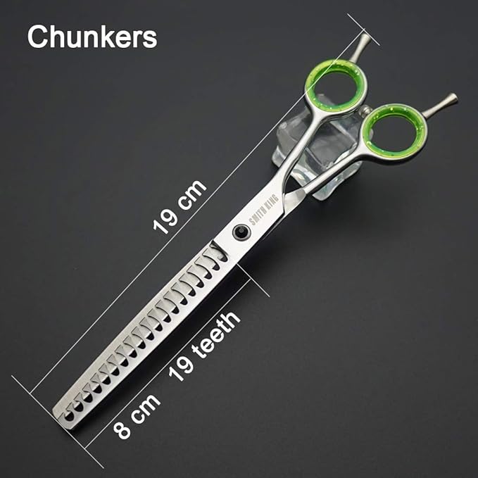 7.0 inches Professional Dog Grooming Scissors Set Straight & thinning & Curved & chunkers & comb 5pcs in 1 Set for left-handed & right handed