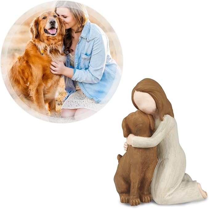 Bingo Castle Angel Figurines, Angel Dog Friendship Memorial Gifts, Sculpted Hand-Painted Figures for Dog Lovers (Mist)