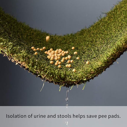 HQ4us Dog Grass Pad with Tray Small 23" x 16" Dog Litter Box Toilet for Puppy (No Grate) with 2×Artificial Grass for Dogs with Hemmed Edge, Pee Pads for Dogs, Realistic, Less Stink, Potty for Balcony