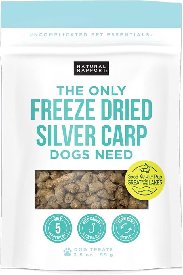 Natural Rapport Freeze Dried Fish Dog Treats - The Only Freeze Dried Carp Dogs Need -Single Ingredient, All Natural Dog Treats for Small and Large Dogs (3.5 oz)