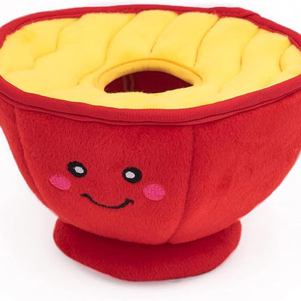 ZippyPaws Burrow- Interactive Dog & Puppy Toys for Boredom, Stimulating Pet Products to Keep Them Busy, Hide & Seek Plush Dog Puzzle, Enrichment Squeaky Toy, for Small & Medium Dogs- Ramen Bowl