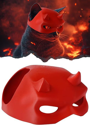 Cat Bat Mask Halloween Costumes Accessories for Cats, Cat Bat Cosplay Apparel (Medium, Red Devil)