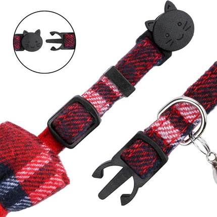 Faleela Breakaway Cat Collar with Bells - 2 Pack Cat Collar with Bells, Cat Collars with Bandana, Accessories for Pet Collars, Adjustable for Cats and Small Dogs