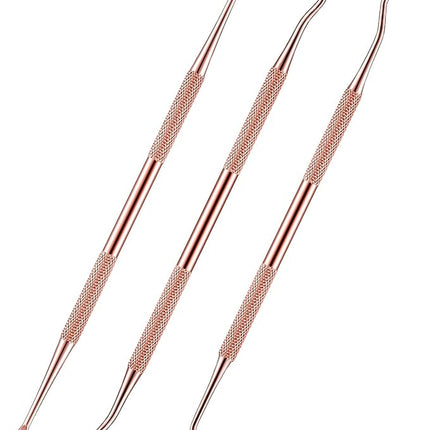 Hotop 3 Pieces Dog Dental Tooth Scaler and Scraper Stainless Double Headed Tarter Removing Tool Scraper Pet Teeth Cleaning Tools for Dog and Cat (Rose Gold)