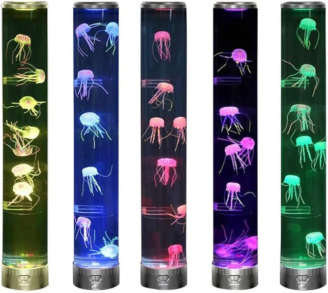 Lightahead LED Jellyfish Aqua Mood Lamp with 5 Color Changing Light Effects .The Ultimate Extra Large Sensory Synthetic Jelly Fish Tank Aquarium Mood Lamp. Ideal Gift