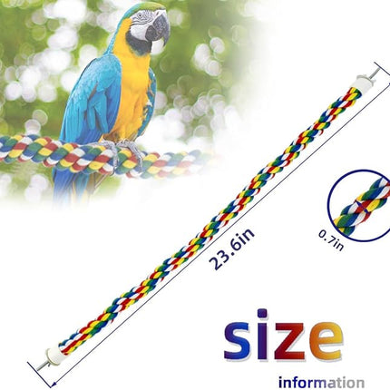 Bird Bungee Climbing Swing - Colorful Parakeet Rope Perch (23.6 Inches)