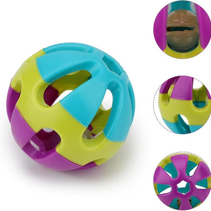 Hypeety Pet Parrot Toy Plastic Colorful Birds Ball with 1 Bell for Budgie African Grey Cockatoo Cockatiel Sun Conures 1 Ball