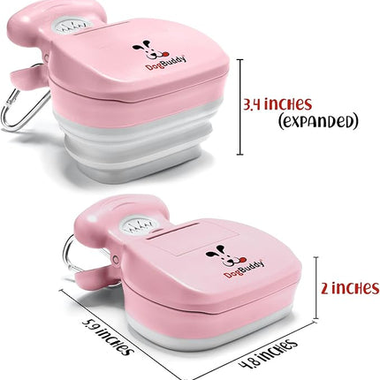 DogBuddy Pooper Scooper, Portable Dog Pooper Scooper, Poop Scooper for Small and Large Dogs, Pooper Scooper with Bag Attachment, Leash Clip and Dog Waste Bags Included (Medium, Pink)