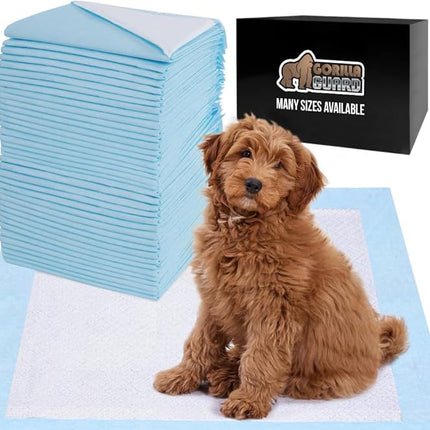 Gorilla Guard Disposable Puppy Pads, 5 Layer Pee Pads for Dogs, Absorbent Diaper Changing Pad, Dog Potty Training Supplies, Quick Dry Pet Housebreaking Essentials for Puppies, 50 Count 28x34 in