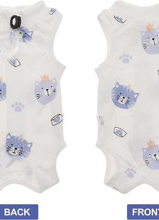 Cat Recovery Suit, Soft Breathable Cat Surgeries Suit, Cat Onesie for Cats After Surgeries, Prevents Licking Wounds, M, White