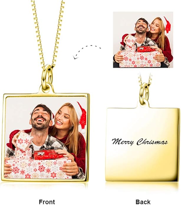 LONAGO Full Color Photo Picture Personalized Necklace Custom Etched Dog Tag Image Pendant with Message Name