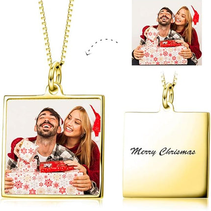 LONAGO Full Color Photo Picture Personalized Necklace Custom Etched Dog Tag Image Pendant with Message Name