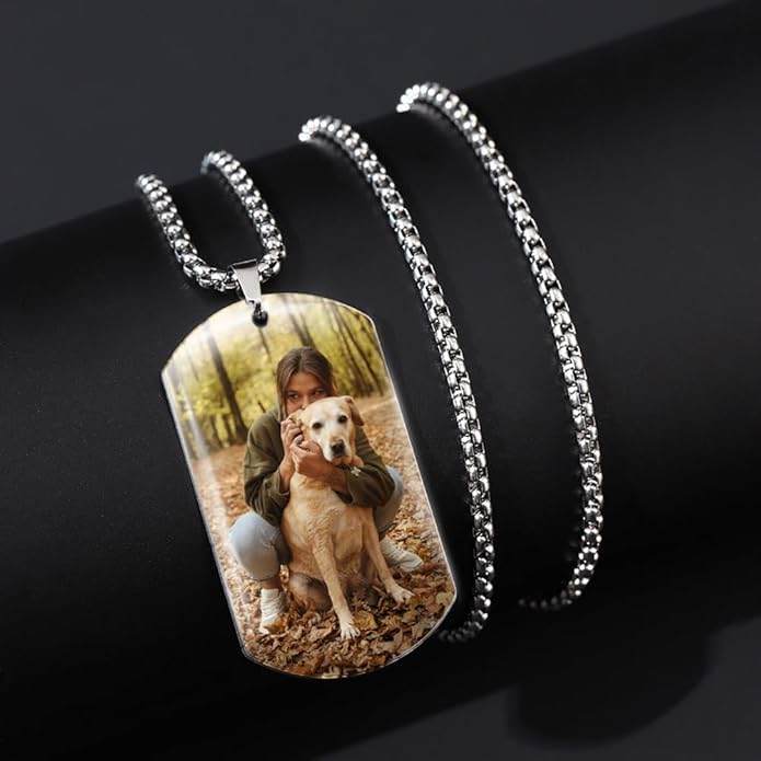 Funnylife Custom Pet Memorial Necklace - Dog Loss Gift - Sympathy for Pet Loss