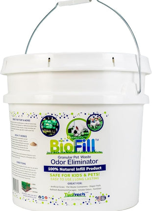 BioTurf Granular Turf Infill – Naturally Derived Turf Deodorizer for Pet Urine and Poop, Yard Odor Eliminator for Artificial Grass – Safe for Pets, Kids & Outdoor Use – 3.5 Gallon Pail