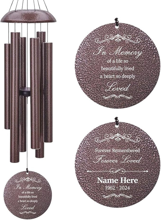 Personalized Sympathy Wind Chimes, Sympathy Gift After Loss of Mom Dad, or Loved One, Memorial Garden Remembering a Loved One Memorial Gifts