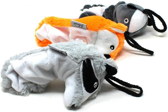 Jalousie Dog Flirt Pole Compatible Toys - Three Squeaky Plush Toys - Dog Teaser Wand Refill Pack