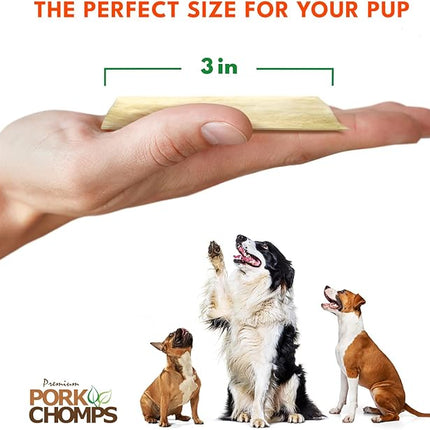 Pork Chomps Baked Pork Skin Dog Chews, 3-inch Chips, 12oz Bag (Pack of 2)