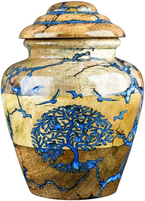 Wooden Cremation Urn for Pets Ashes Adult - Resin Urns for Dog Ashes Box for Cats Ashes - Decorative Urns - Burial and Funeral Box (Small - 20 lbs)