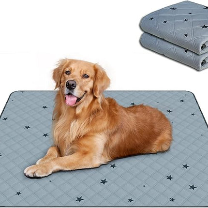 RIOUSSI Washable Pee Pads for Dogs, Reusable, Absorbent, Leakproof, Non Slip Pet Puppy Pads for Potty Training. Gray Stars, 36x41 Inch(2pack)