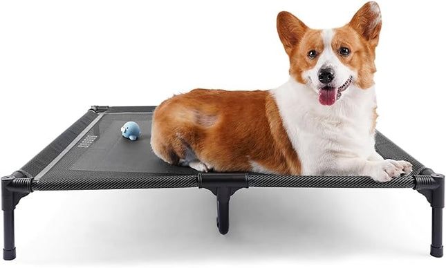 suddus Elevated Dog Bed Waterproof Outdoor, Portable Raised Dogs Beds, Dogs Beds Off The Floor, Dog Bed Easy Clean Indoor or Outdoor Use, Large, Grey