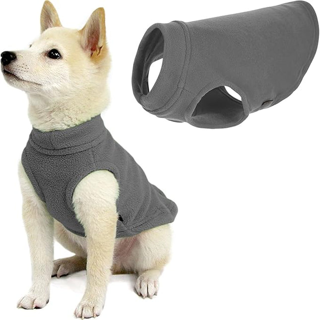 Gooby Stretch Fleece Vest Dog Sweater - Gray, X-Small - Warm Pullover Super Stretchy Fleece Dog Jacket for Small to Large Dogs