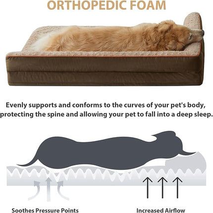 BFPETHOME Orthopedic Dog Beds for Extra Large Dogs, Waterproof Sofa XXL Dog Bed with Sides, Non-Slip Bottom and Egg-Crate Foam Big Dog Couch Bed with Washable Removable Cover,