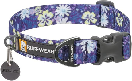 Ruffwear, Front Range Dog Collar, Adjustable Tubelok Webbing, Lightweight, Side Release Buckle, Aluminum V-Ring, Durable for Everyday Use, Wildflower, 14"-20"