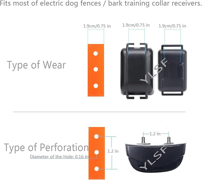 Dog Collar Strap for Most of Electronic Training Shock Collar Receivers-Adjustable Durable Waterproof Odorless 3/4 Inch Collar Replacement for Barking Fence-Pet TPU Collar Strap