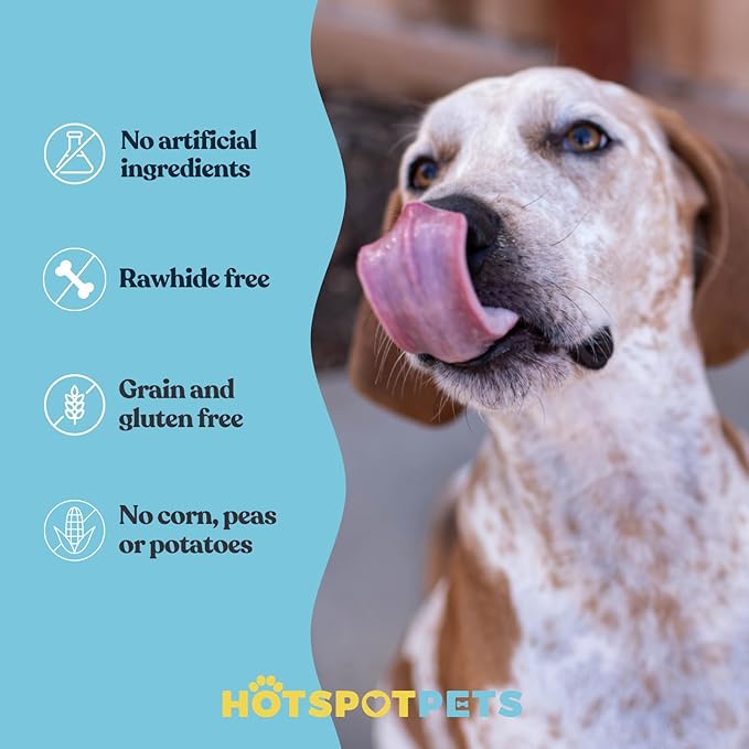 hotspot pets Beef Esophagus Dog Treats (12 Inch Chews- 12 Count) (Grass Fed with No Added Hormone & Antibiotic All Natural Jerky Dog Treats - Chews Rich in Glucosamine & Chondroitin for Joint Health