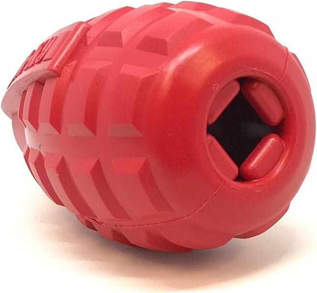 SodaPup USA-K9 Grenade – Durable Dog Treat Dispenser and Chew Toy Made in USA from Non-Toxic, Pet Safe, Food Safe Natural Rubber Material for Mental Stimulation, Problem Chewing, Calming Nerves & More